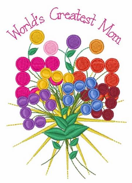 Picture of Greatest Mom Machine Embroidery Design