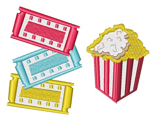 Movie Popcorn Machine Embroidery Design