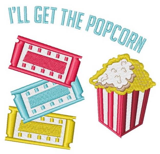 Picture of Get Popcorn Machine Embroidery Design