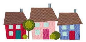 Picture of Houses Machine Embroidery Design
