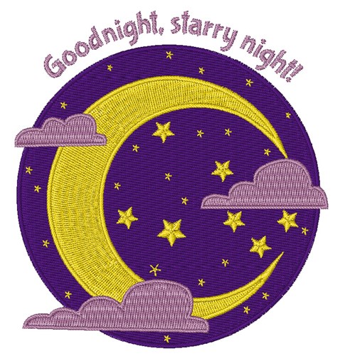 Starry Night Machine Embroidery Design
