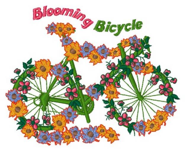 Picture of Blooming Bicycle Machine Embroidery Design