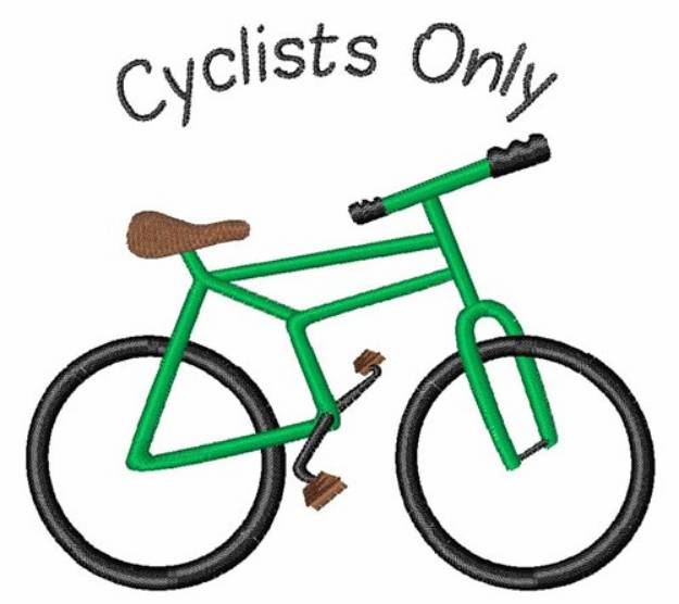 Picture of Cyclists Only Machine Embroidery Design