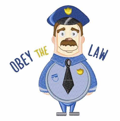 Obey The Law Machine Embroidery Design