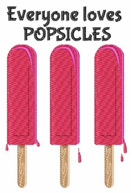 Picture of Love Popsicles Machine Embroidery Design