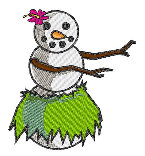 Hula Snowman Machine Embroidery Design