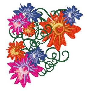 Picture of Floral Swirl Machine Embroidery Design