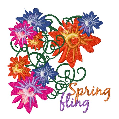 Spring Fling Machine Embroidery Design