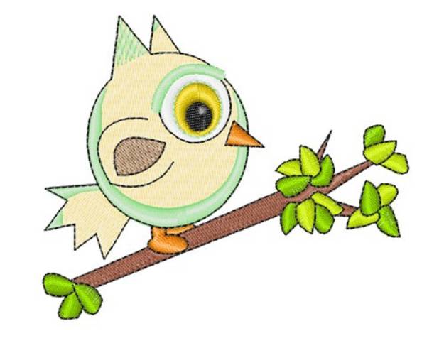 Picture of Owl On Limb Machine Embroidery Design