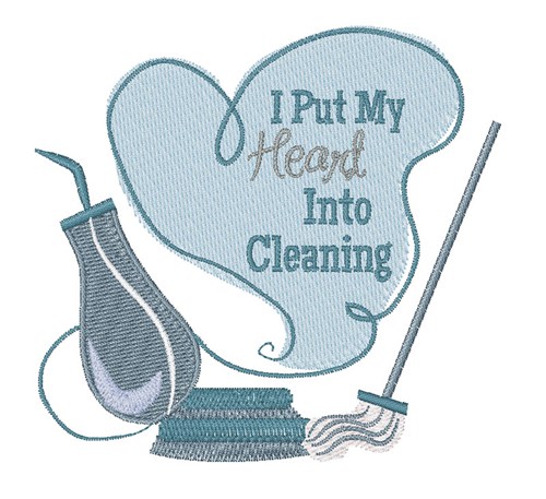 Heart Into Cleaning Machine Embroidery Design