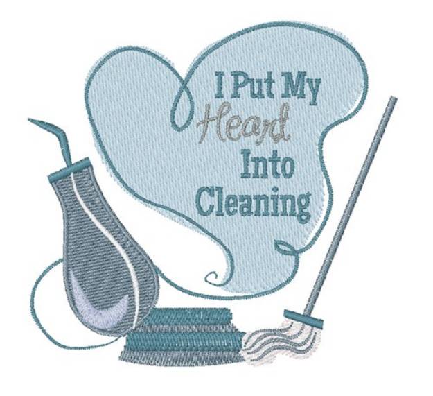 Picture of Heart Into Cleaning Machine Embroidery Design