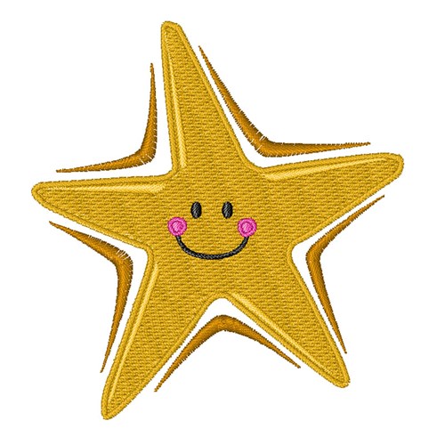 Smiling Star Machine Embroidery Design