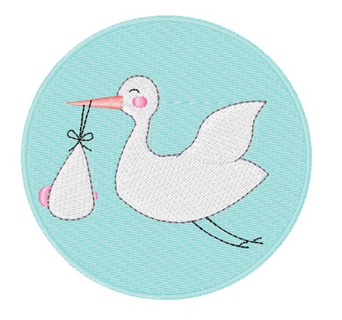 Stork Delivery Machine Embroidery Design