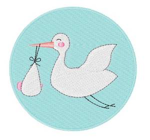 Picture of Stork Delivery Machine Embroidery Design