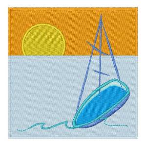 Picture of Sailboat Scene Machine Embroidery Design