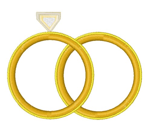 Wedding Rings Machine Embroidery Design