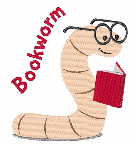 Bookworm Machine Embroidery Design