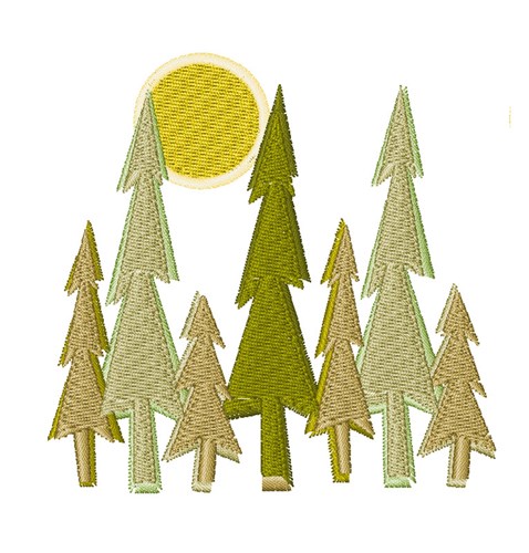 Pine Trees Machine Embroidery Design