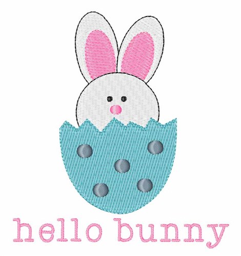 Hello Bunny Machine Embroidery Design