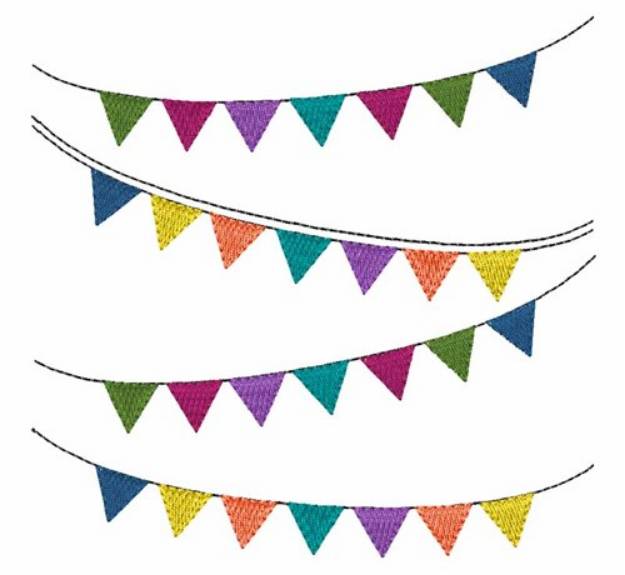 Picture of Pennant Streamers Machine Embroidery Design