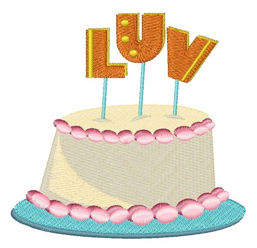 Luv Cake Machine Embroidery Design