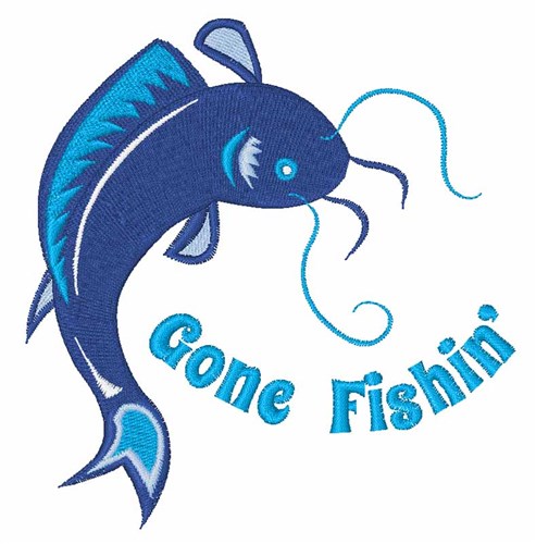 Gone Fishin Machine Embroidery Design