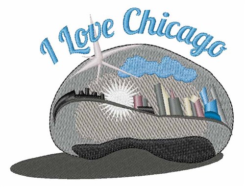 I Love Chicago Machine Embroidery Design