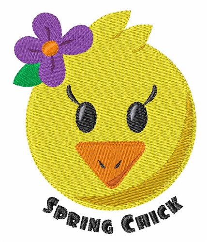 Spring Chick Machine Embroidery Design