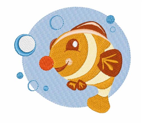 Bubble Fish Machine Embroidery Design