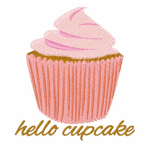 Hello Cupcake Machine Embroidery Design