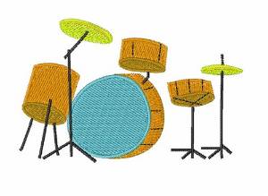 Picture of Drum Set Machine Embroidery Design