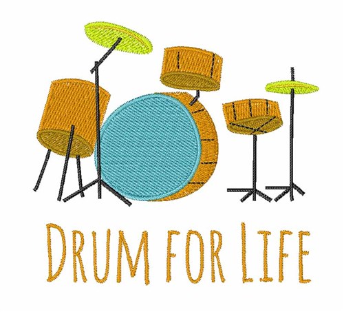 Drum For Life Machine Embroidery Design