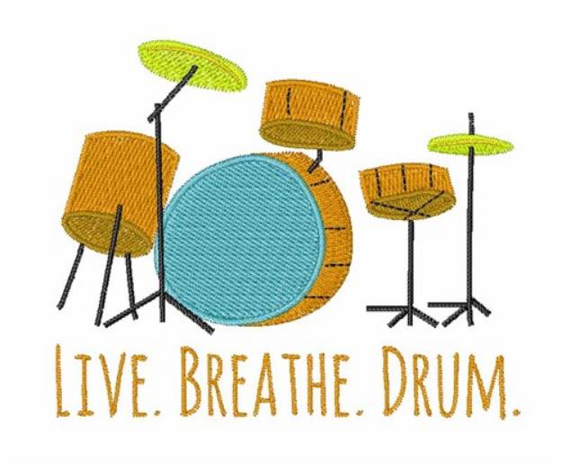 Picture of Live Breathe Drum Machine Embroidery Design