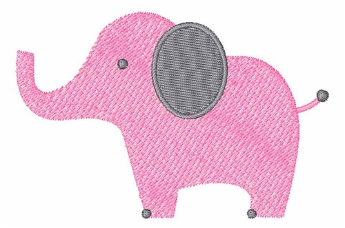 Pink Elephant Machine Embroidery Design
