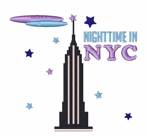 Nightime In NYC Machine Embroidery Design