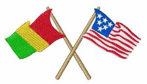 Picture of USA & Guinea Flags Machine Embroidery Design
