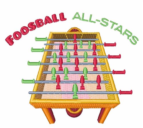 Foosball All-Stars Machine Embroidery Design