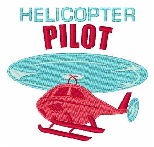 Helicopter Pilot Machine Embroidery Design