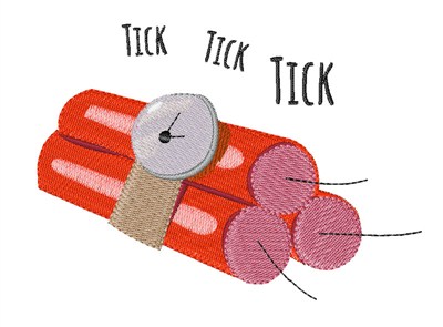 Tick Tick Tick Machine Embroidery Design