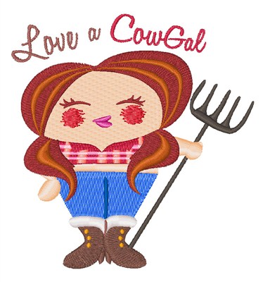 CowGal Machine Embroidery Design