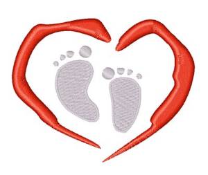 Picture of Heart Feet Machine Embroidery Design