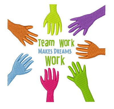 Team Work Machine Embroidery Design