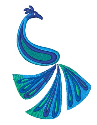 Artistic Peacock Machine Embroidery Design