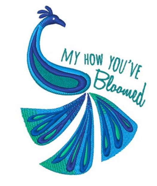 Picture of Bloomed Peacock Machine Embroidery Design