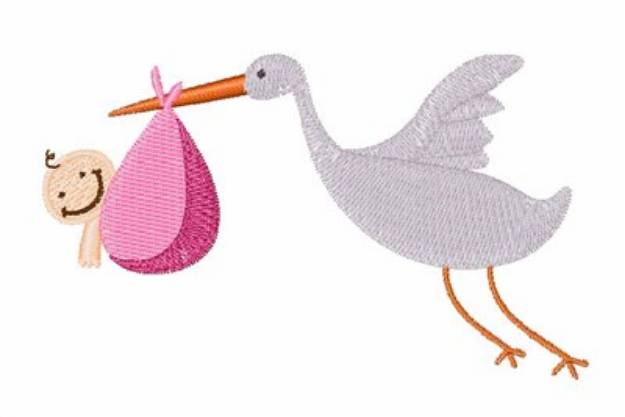 Picture of Stork Arrival Machine Embroidery Design