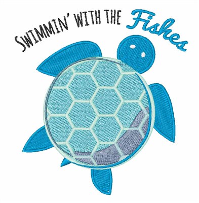 Swimming Turtle Machine Embroidery Design