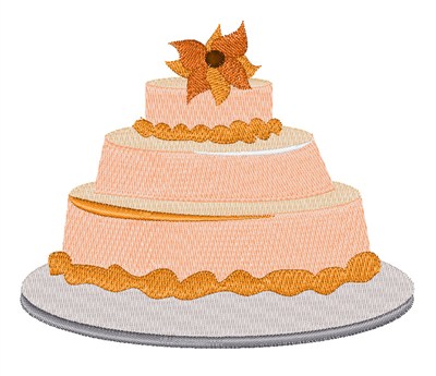 Floral Cake Machine Embroidery Design