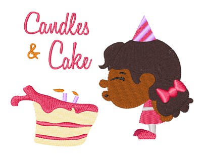 Candles & Cake Machine Embroidery Design