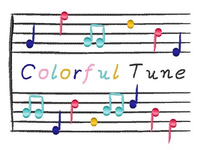 Colorful Tune Machine Embroidery Design