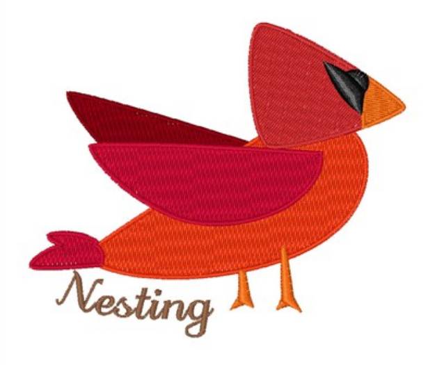 Picture of Nesting Cardinal Machine Embroidery Design